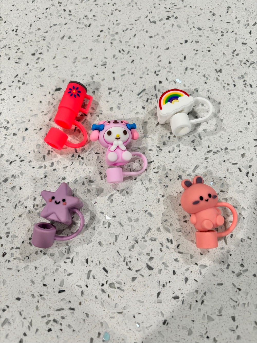 Silicone Straw Toppers for reusable cups like Stanley includes Sanrio My Melody